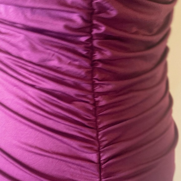 L’VOW Women Rushed Bodycon Spaghetti Strap Backless Maxi Pencil Dress- Burgundy - Picture 6 of 7